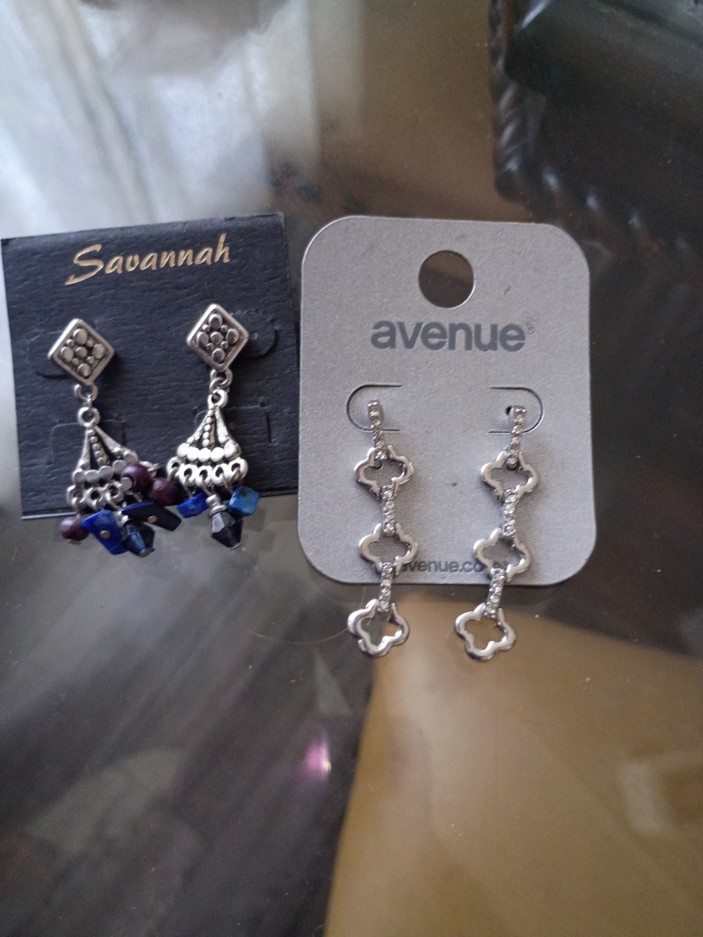 Avenue Silver Linked Clover Drop Earrings Plus Savannah Dangles And Fruit Studs.